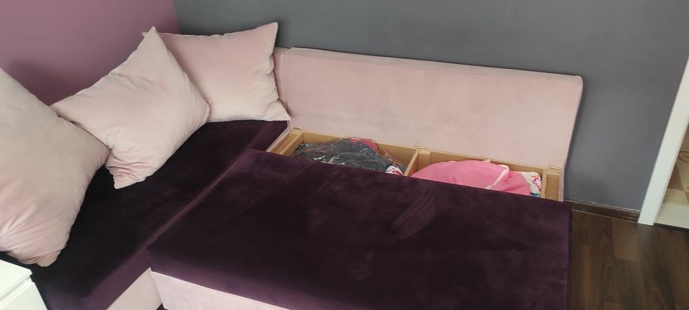 Разтегателен ъглов диван с лява лежанка