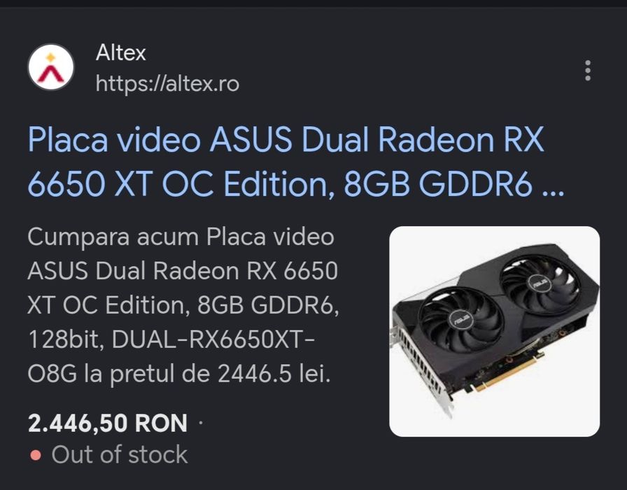 Placa video RX 6650 XT