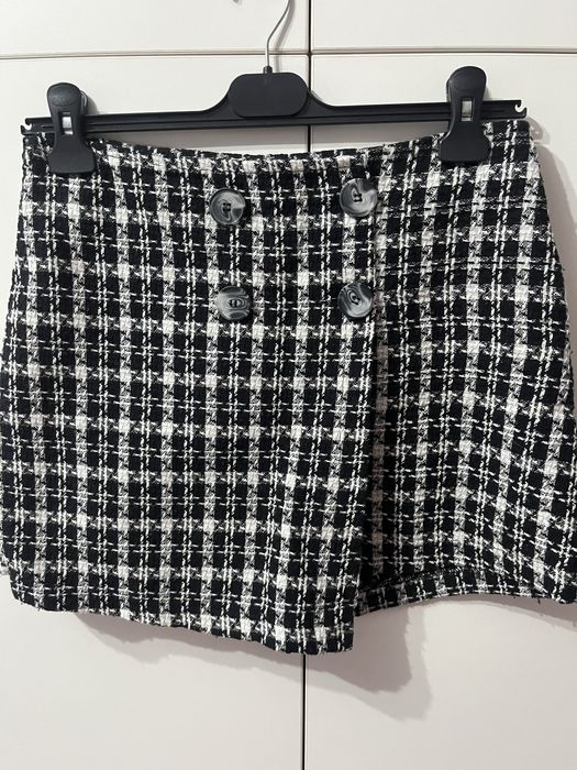 Сет букле сако/блейзър с пола/панталон черно бял