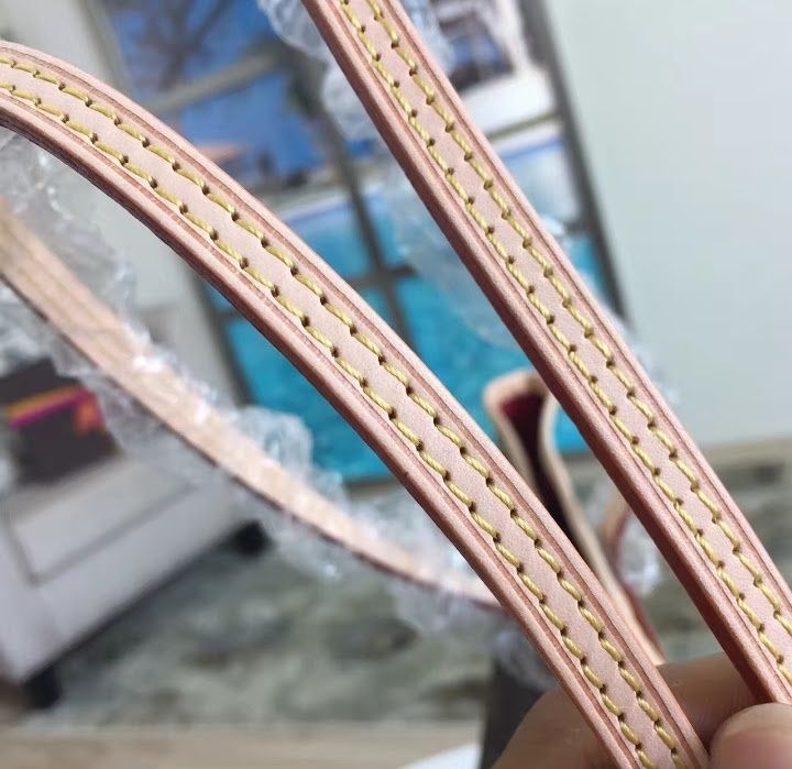 Geanta piele naturala LV Neverfull,portofel simplu atasat,saculet,certificat,card