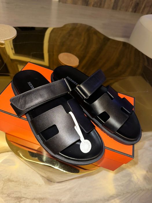Papuci hermes barbat piele naturala