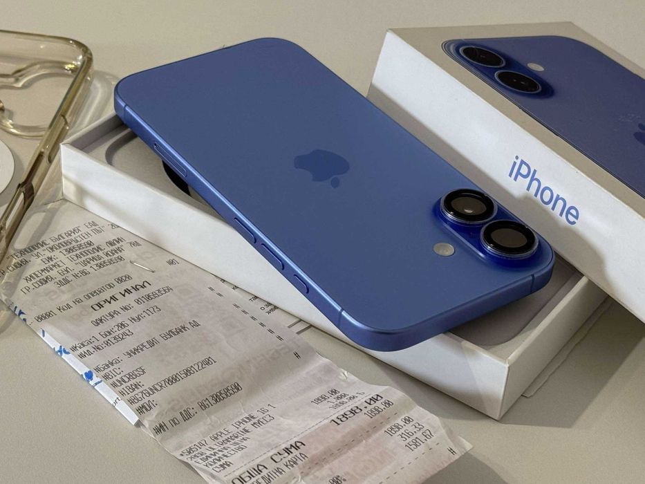 Бартер!Гаранция! iPhone 16 Ultramarine (Син) 94% Батерия.