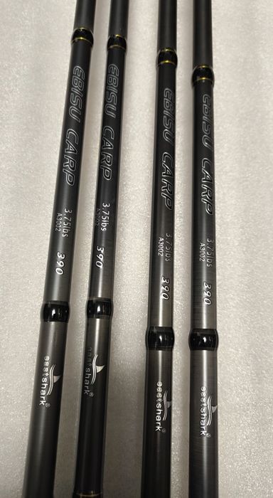 SET 4 Lansete EastShark EBISU CARP 3.90 m 3.75LBS + 4 Mulinete 10000