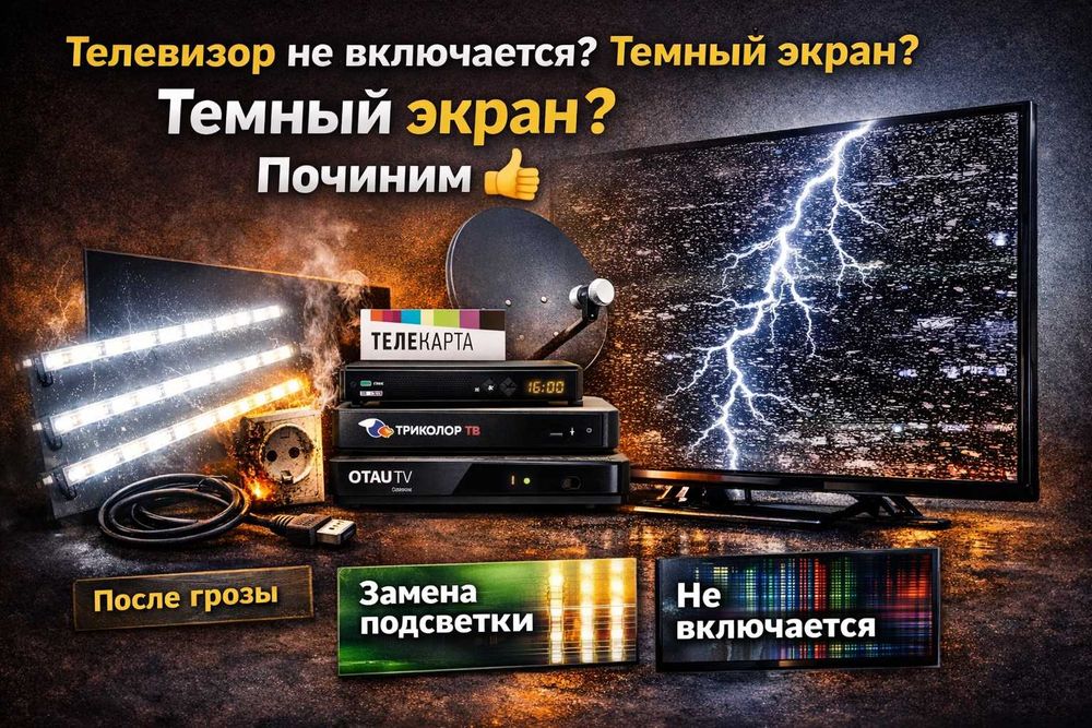 Ремонт телевизоров, спутниковых ресиверов, настройка антенн