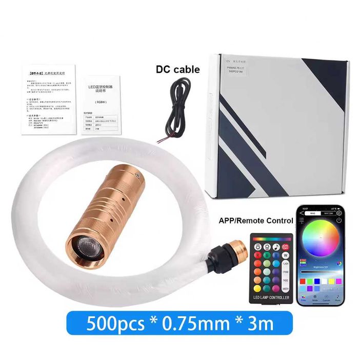 500х LED осветление за таван на автомобил – Звездно небе с фиброоптика