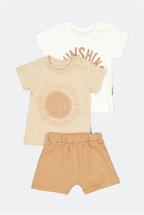 Necixs, Set 3 piese, unisex, bumbac, Bej