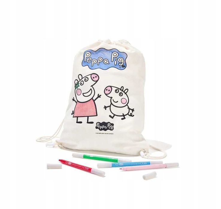 Чанта за оцветяване Peppa Pig с маркери креативна раница Пепа Пиг