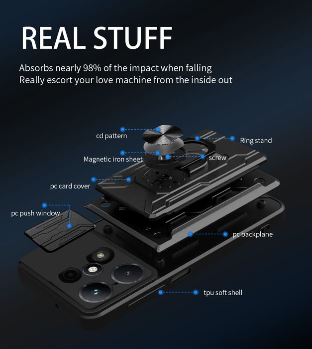 Xiaomi Redmi Note 13 Pro / 13 Pro+ / RING CARD SLOT Удароустойчив кейс