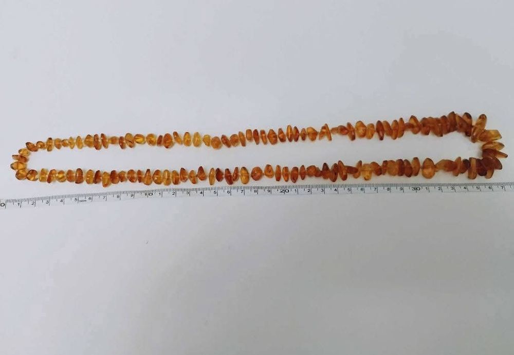 Colier din chihlimbar natural culoare coniac auriu