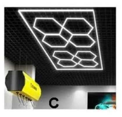 Tavan led 7 hexagoane honeycomb led - rece sau neutru 250 x 240cm