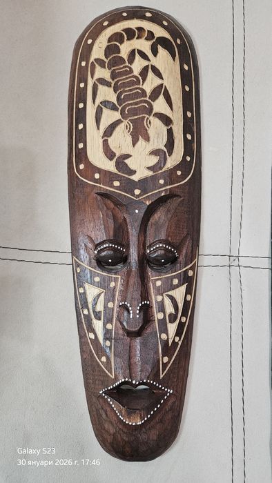 Дървени африкански маски за стена – 50 см и 100 см
