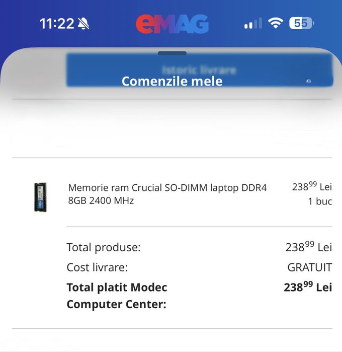 RAM Laptop 8GB DDR4 2400MHz Crucial