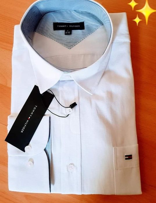 Camasi bumbac Tommy Hilfiger ,logo brodat,mânecă lungă