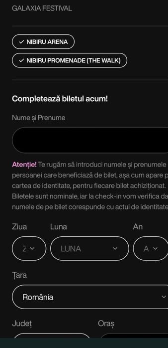 Vand bilet la nibiru galaxia 300 lei negociabil