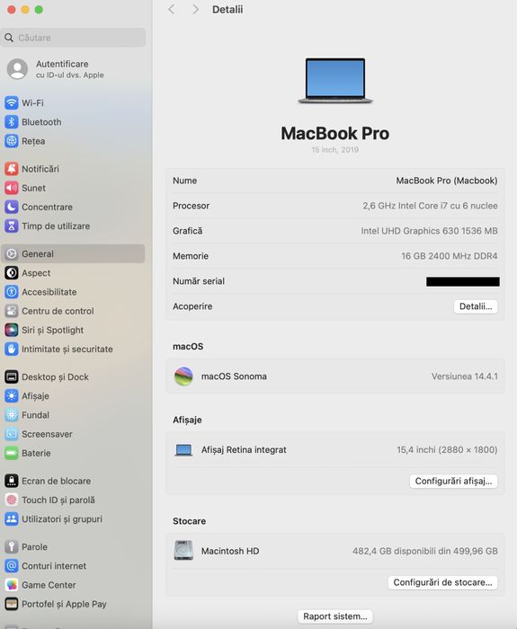 MacBook Pro 14-inch/ Intel Core i7 / 16 Gb RAM / 512 Gb/Space Gray/Bun