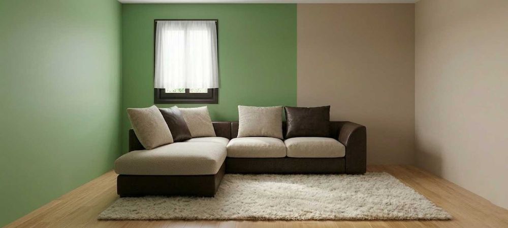 Ъглов диван в светло и тъмно кафяво, запазен