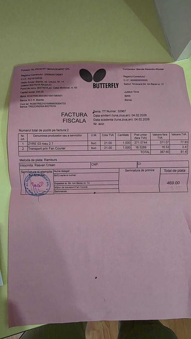 Zyre 03 2.7mm – aproape nouă (20 min jucată) + factură