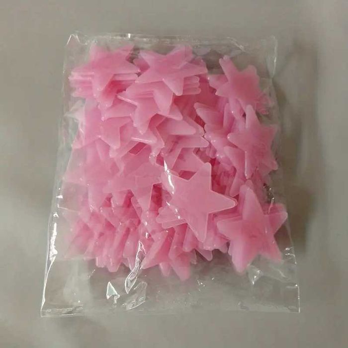 100 броя светещи звезди, звездички за декорация на детска стая, лепящи