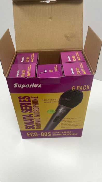 НОВИ микрофони Superlux ECO-88S 5 броя – XLR, ON/OFF, суперкардиоид