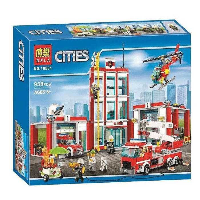 Большой набор Пожарная Станция Конструктор Лего Сити 958 деталей