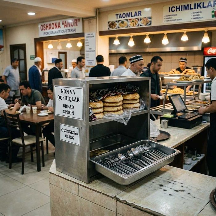 Подставка для хлеба и приборов из нержавейки Органайзер Лофт Pribornik