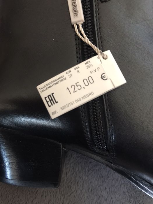 Cizme/botine scurte Uterque, piele naturala, noi, marimea 39