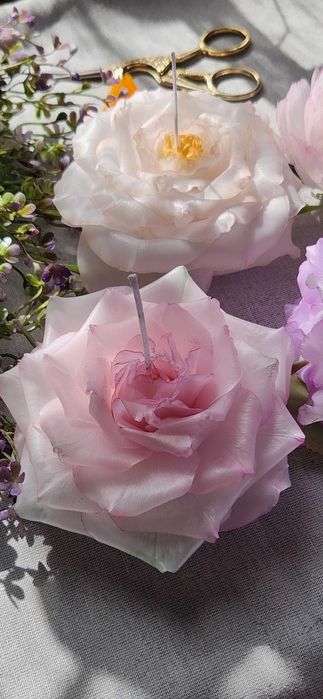 Ароматические свечи-цветы ручной работы