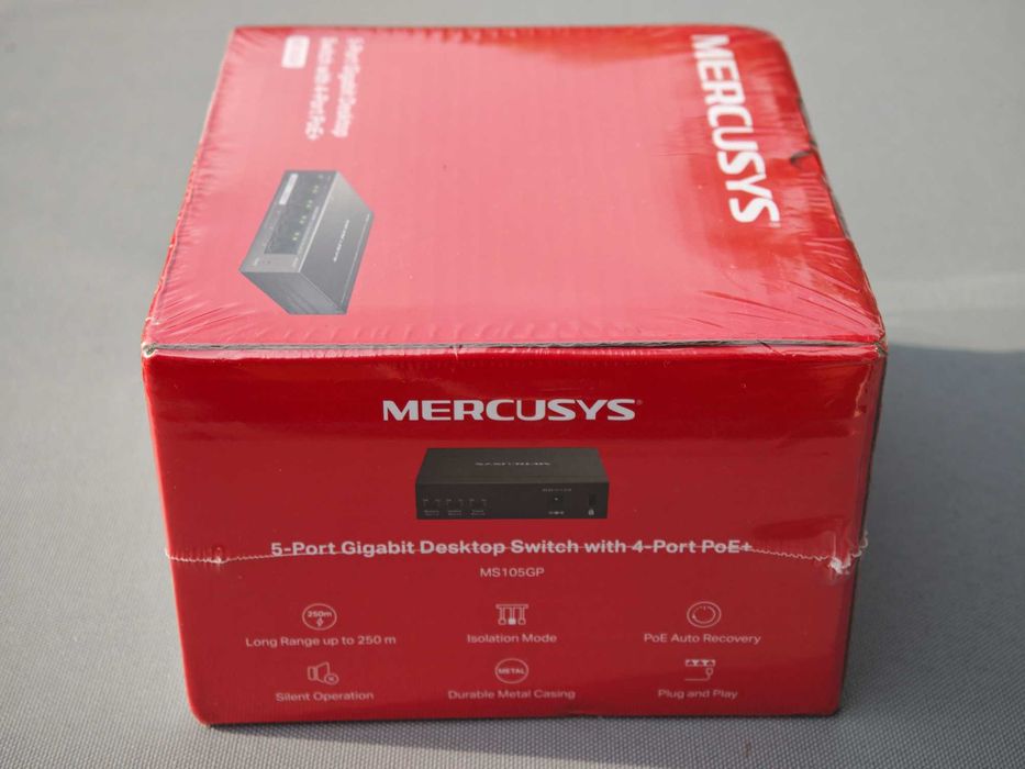 Суич PoE Desktop Mercusys MS105GP, 5 порта Gigabit