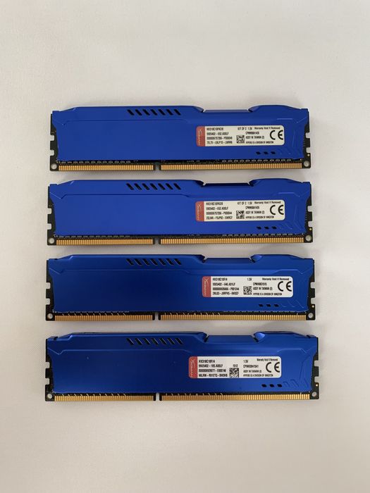 Kit memorie Ram HyperX Fury Black 16 GB DDR3 1866 MHz blue