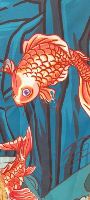 Pantaloni din fas casual albastru-turcoaz Japanese S