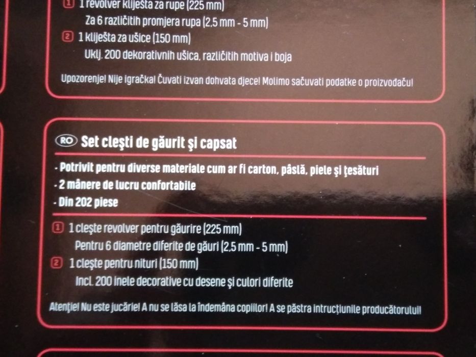 Set clesti de gaurit curele si capsat