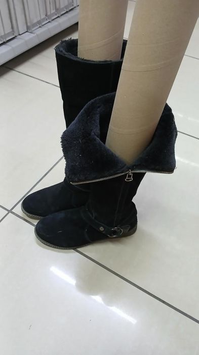 Сапоги зимние замша