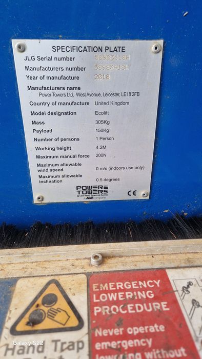 Manual nacela lucru ridicare la manivela circulara