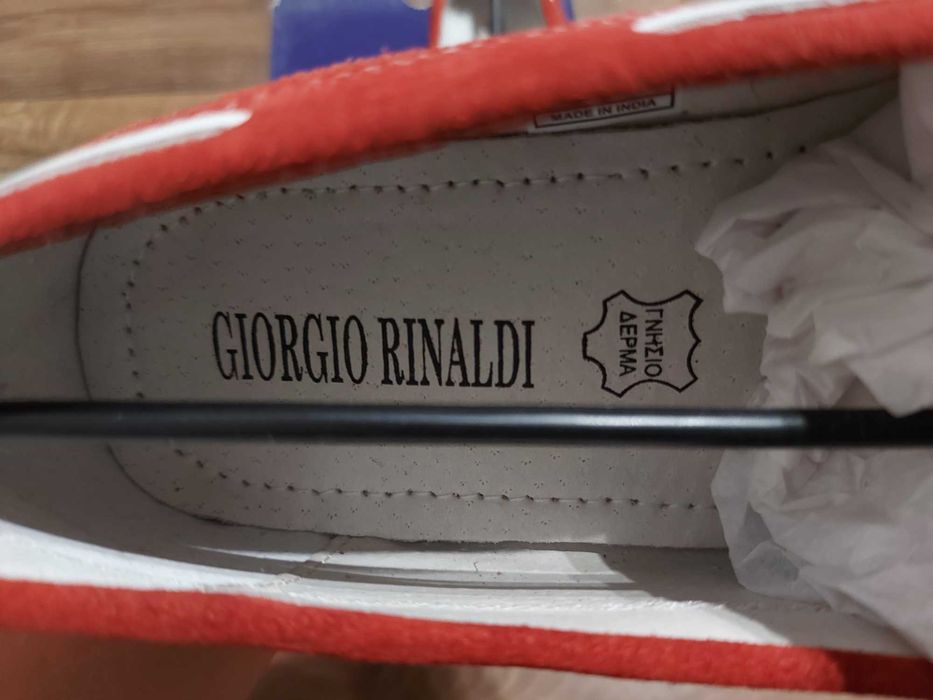 Mocasini noi barbati G.R. piele naturala de culoare rosie