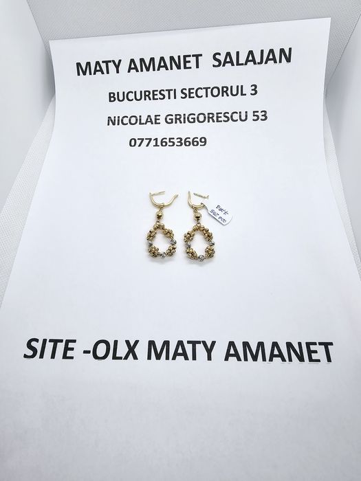 Vand cercei din aur 14 k 7.71 g cod 275