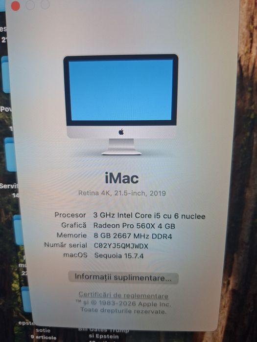 iMac 4K 21.5” 2019 i5 6-core / Radeon 560X / 1TB + tastatura Apple