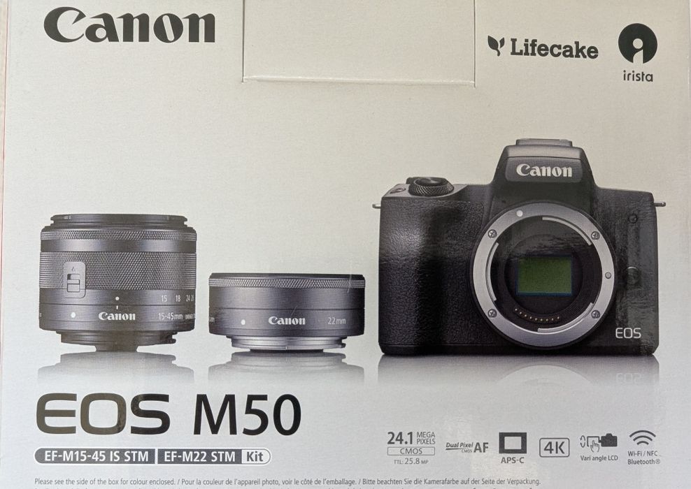 Фабричен комплект Canon M50 с два обектива и адаптер