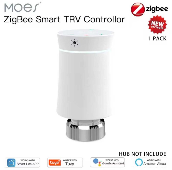 MOES ZigBee3.0 TRV Tuya smart радиаторен вентил интелигентен програмируем термостат с контрол на температурата и гласов контрол с Alexa google home