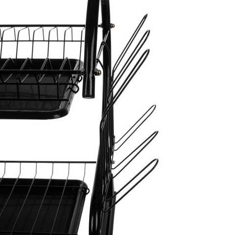 Двуетажна сушилня за съдове,  поставка за чаша и тава за отцеждане