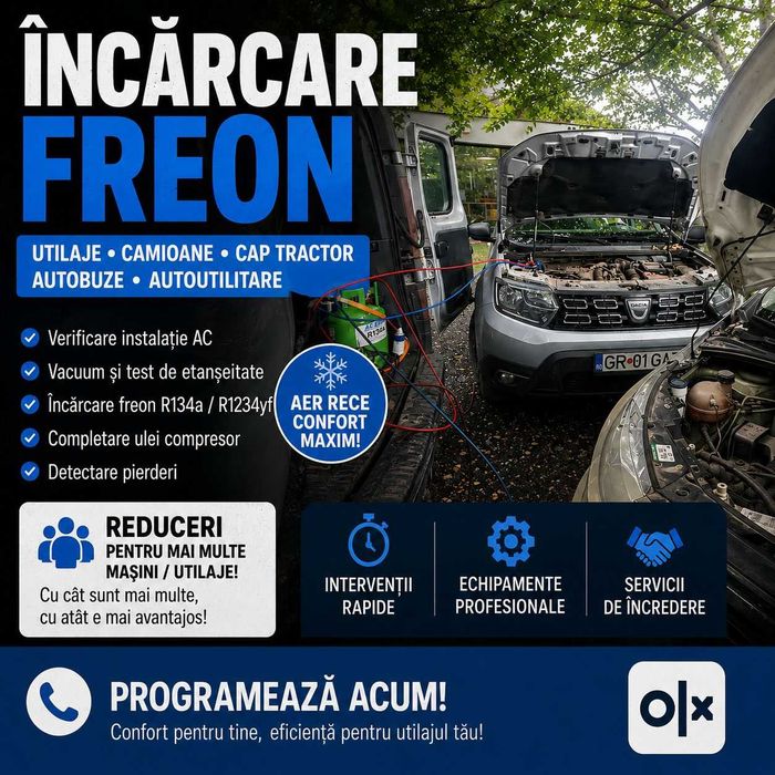 Încarcare freon utilaje , cap tractor , camioane