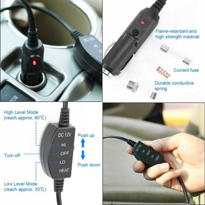 Подложка за седалка с нагряваща функция - ниска и висока степен 12V.