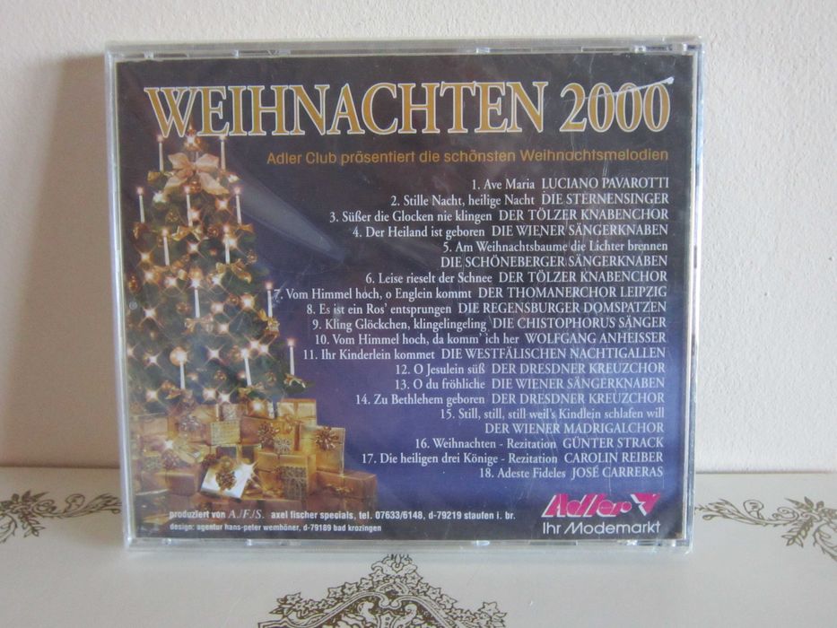 cadou rar cd Craciun 2000 Luciano Pavarotti,Carrera,Cor Viena -sigilat