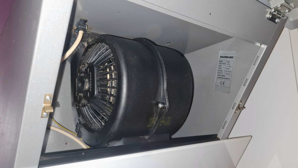 Стенен аспиратор бяло стъкло 500м³