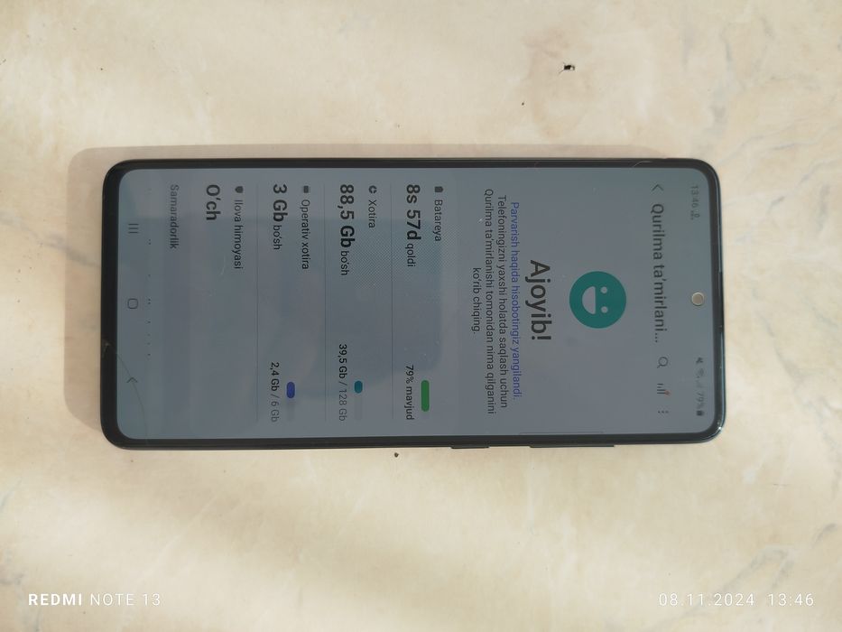 Samsung galaxy A51 sotiladi.Xotirasi 6+6/128GB