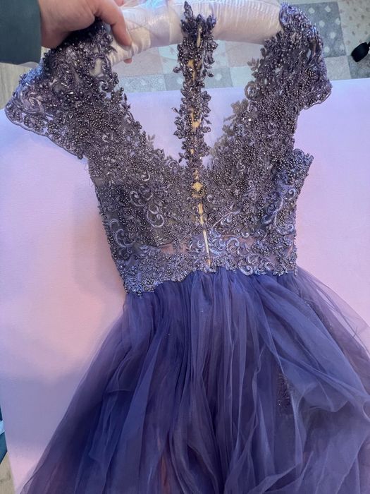 Rochie de Nașă  din tafta cu margele