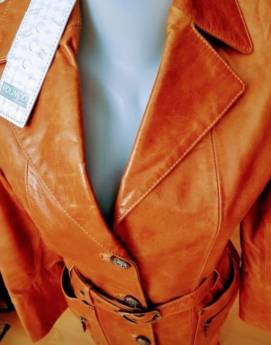 Geaca piele naturala 100%,cognak,super model ,super calitate