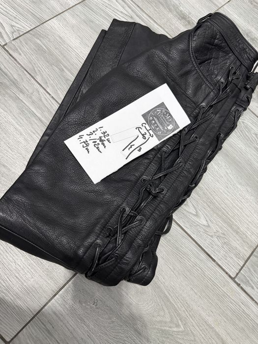 Pantaloni moto chopper cu șnur pe margine