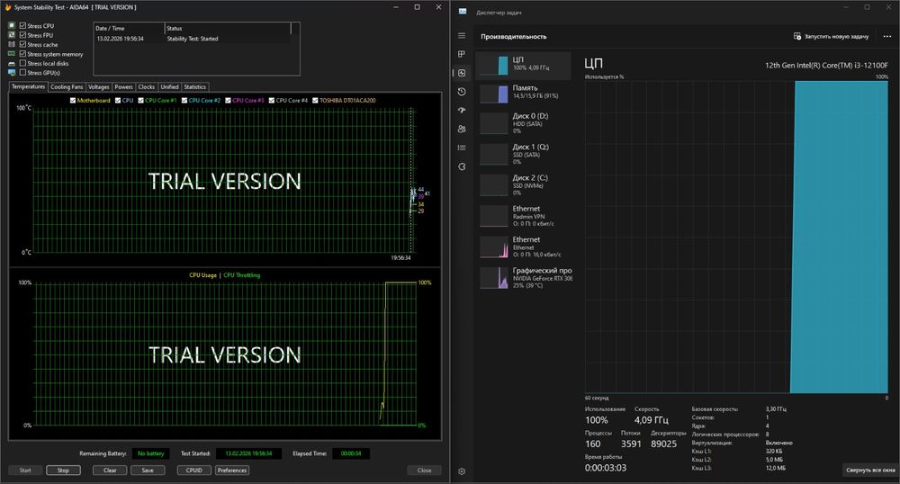 Процессор Intel core i3 12100f lga1700