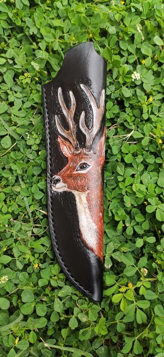 Кожени ръчно изработени кании за ножове с рисунка и без