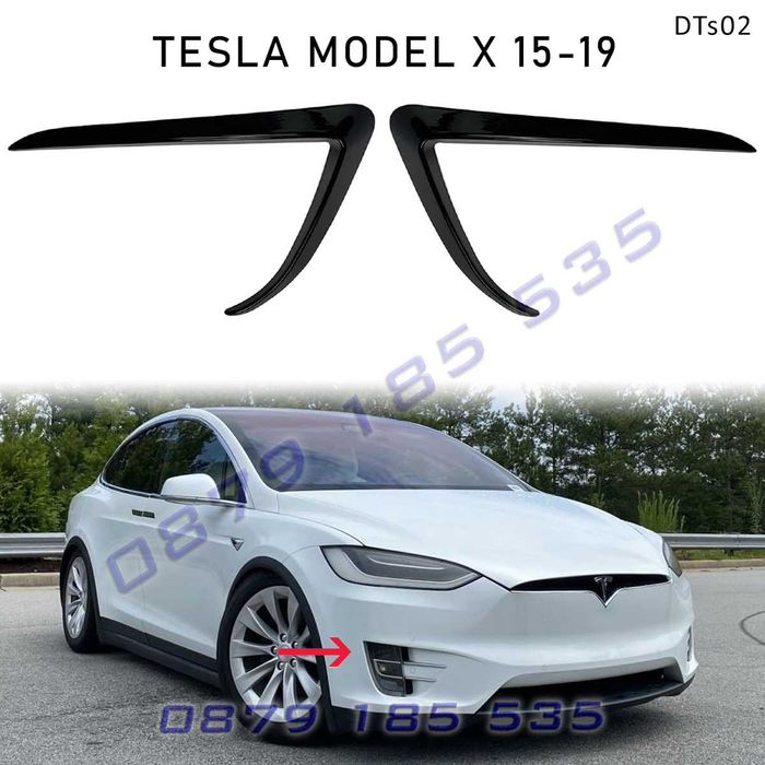 Тунинг сплитер добавки предна броня Tesla Model X тесла модел х спойле